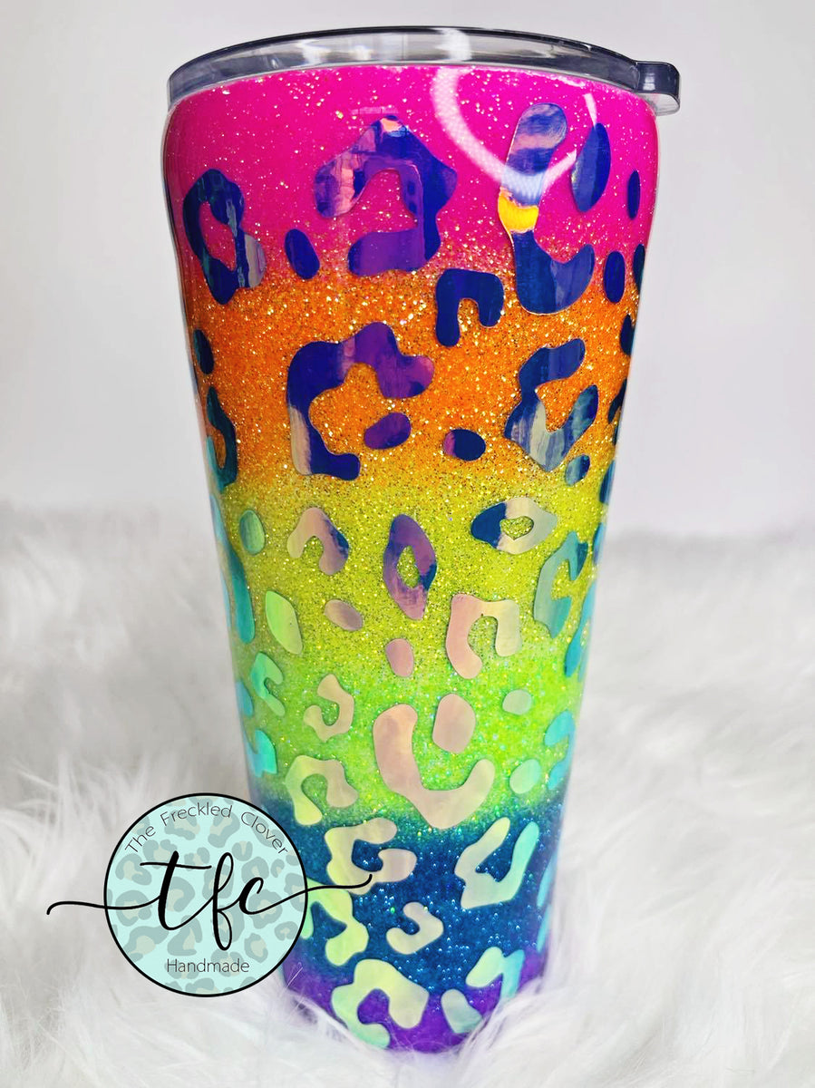 Leopard + Glitter Mama} Tumbler – The Freckled Clover, LLC