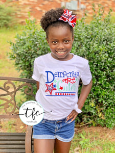 {Democrats Are Cuter} youth embroidery tee