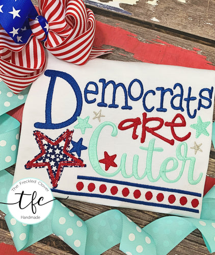 {Democrats Are Cuter} youth embroidery tee