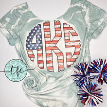 Load image into Gallery viewer, {Distressed Patriotic Monogram} adult sublimation tee