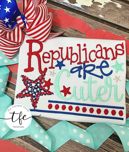 {Republicans Are Cuter} youth embroidery tee