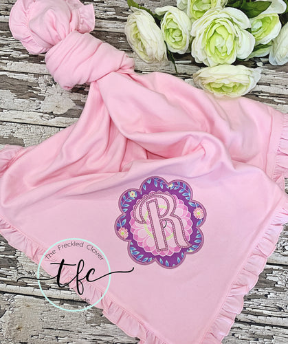 {Baby Blanket with Monogram Patch}