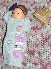 Load image into Gallery viewer, {Plum Name Gown} baby gown