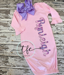 {Applique Name Baby Gown}