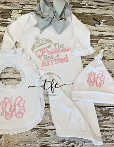 {The Princess Has Arrived} baby gown