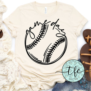 {Game Day} baseball+softball screen print tee