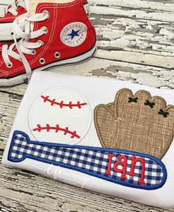 {Let's Play Ball} Applique