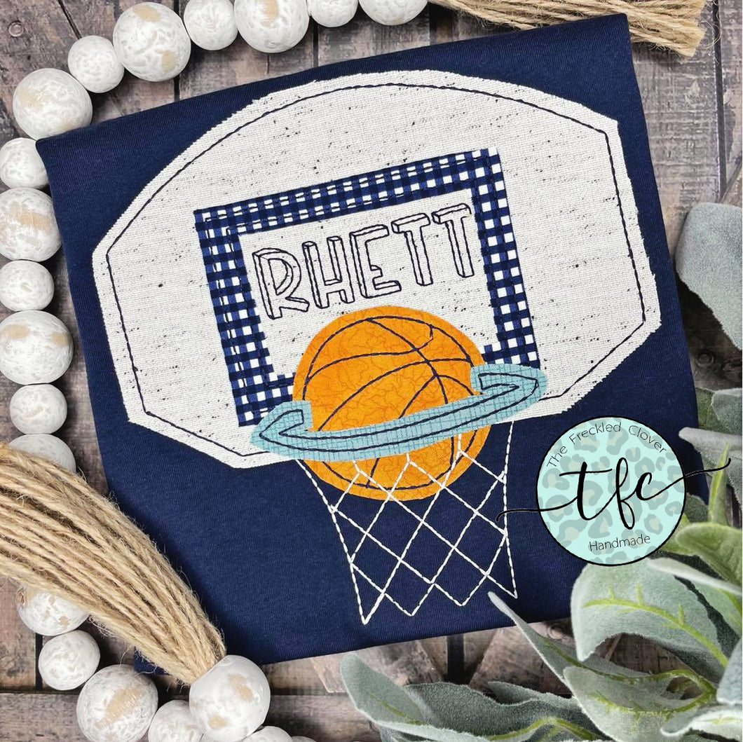 {Basketball + Hoop} applique tee