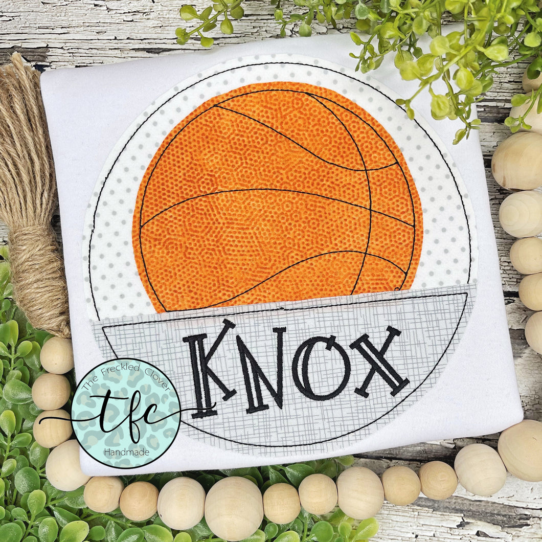 {Split Basketball} applique tee