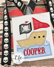 Load image into Gallery viewer, {Pirate Ship} applique tee