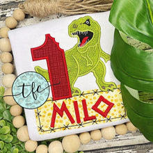 Load image into Gallery viewer, {T-Rex} Birthday Applique Tee