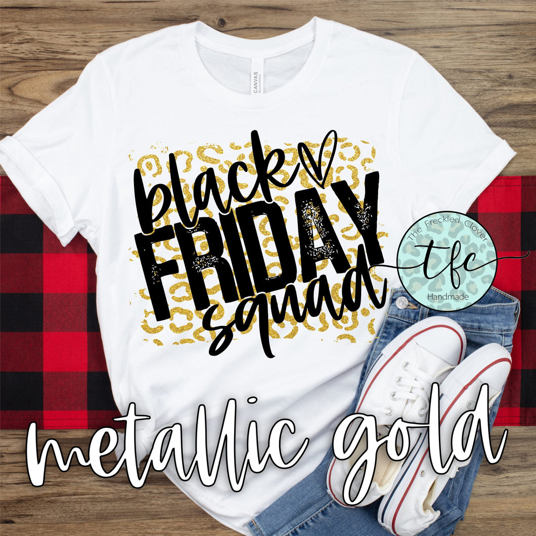 {Black Friday Squad} metallic leopard tee