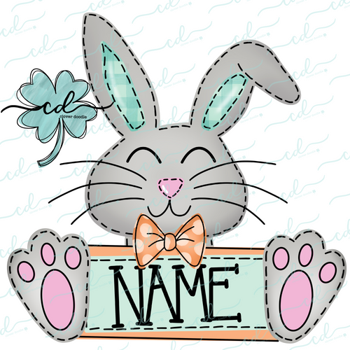 {Dapper Easter Bunny w/Nameplate} SUBLIMATION Tee