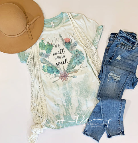 {It Is Well With My Soul} Distressed Tee