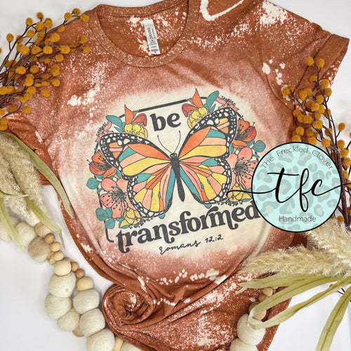 {Be Transformed} distressed tee