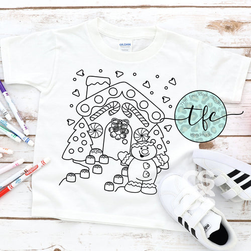 {Gingerbread Coloring Page} youth unisex tee