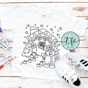 {Gingerbread Coloring Page} youth unisex tee