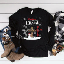 Load image into Gallery viewer, {Christmas begins with CHRIST} screen print tee