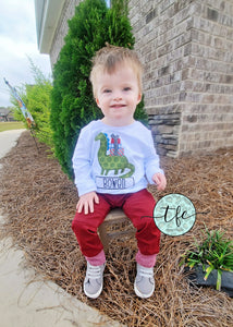 {Christmas Dino} applique tee