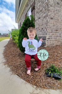 {Christmas Dino} applique tee