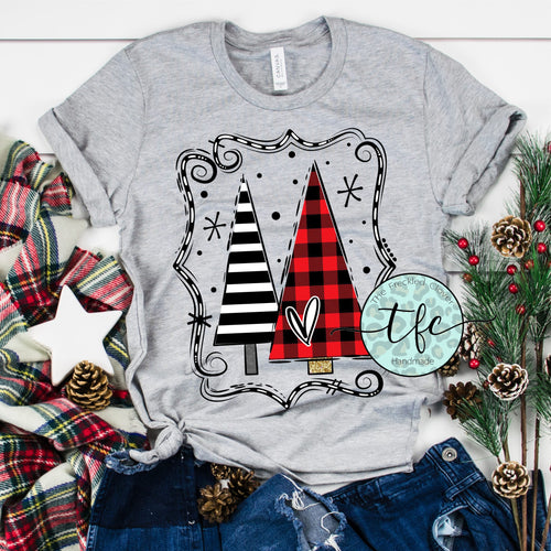 {Modern Christmas Trees} screen print tee