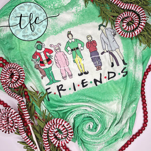 {Christmas Friends} distressed tee