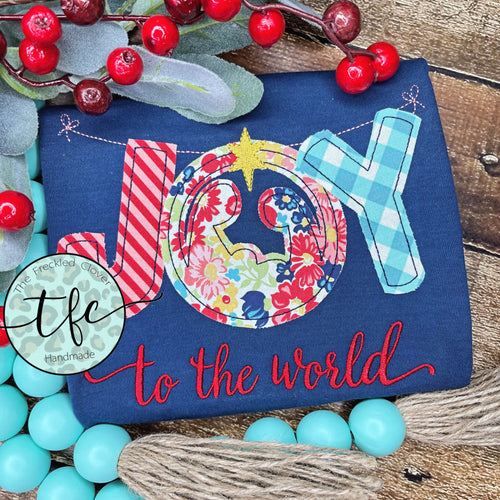 {Joy To The World} applique tee