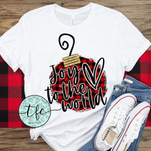 Load image into Gallery viewer, {Joy To The World} plaid ornament tee