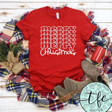 Load image into Gallery viewer, {Merry Merry Merry Merry Christmas} screen print tee