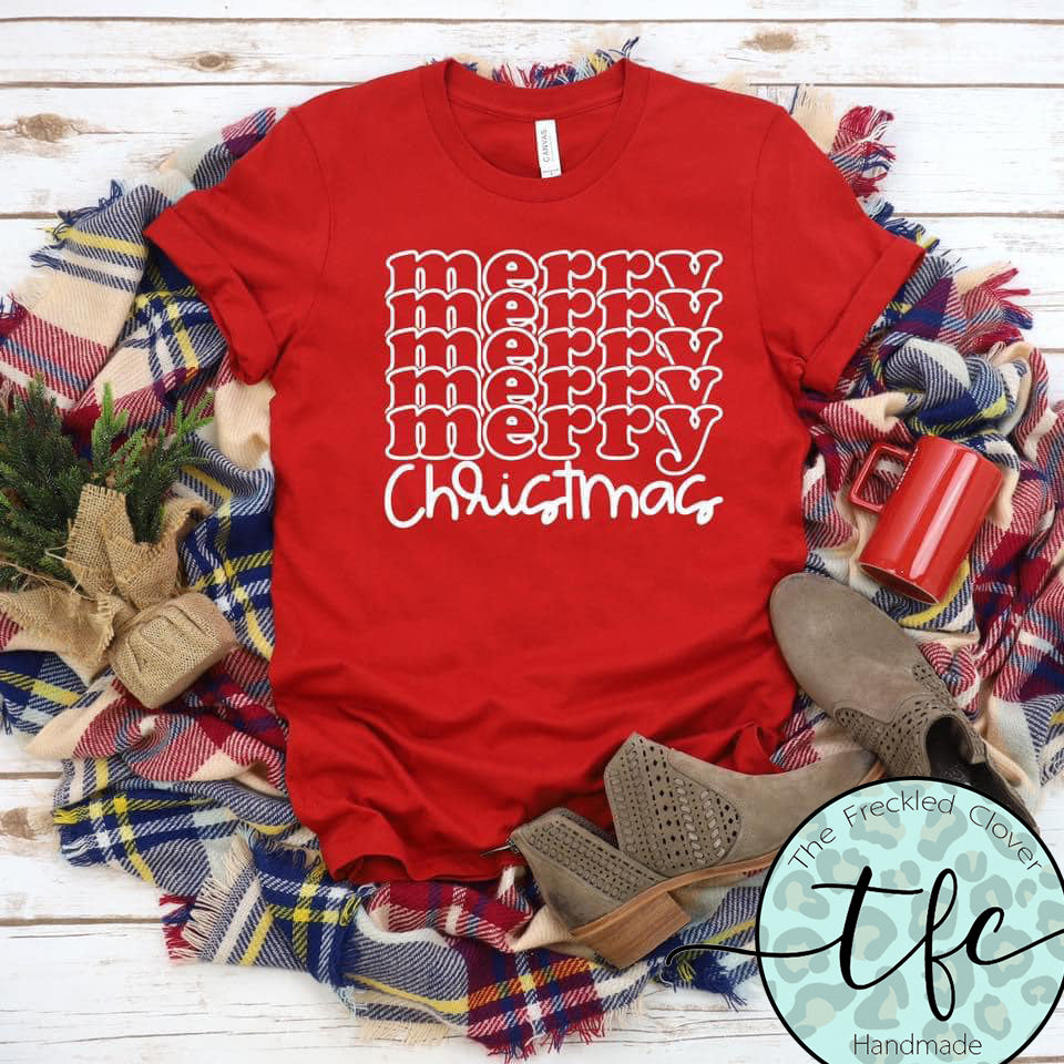 {Merry Merry Merry Merry Christmas} screen print tee