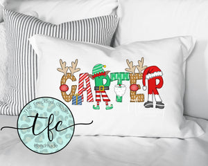 {Personalized Christmas Name Pillow Case}