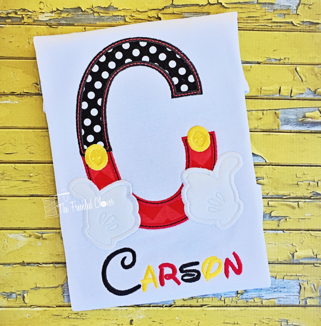 {Boy Mouse Applique Letter}