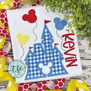 {Magical Castle + Balloons} applique tee girl+boy options