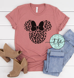 {Leopard Minnie Silhouette} adult tee