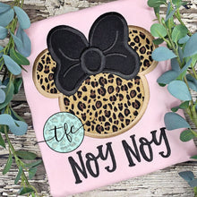 Load image into Gallery viewer, {Leopard Minnie Mouse} applique tee w/color options