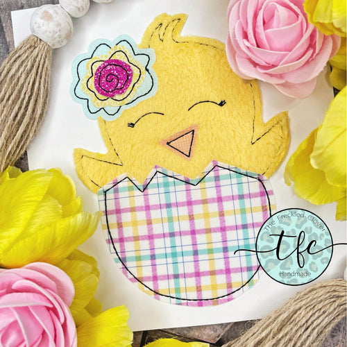 {Girl Easter Chick} fuzzy applique tee