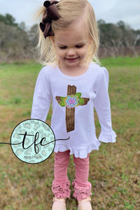 {The Old Rugged Cross} applique tee