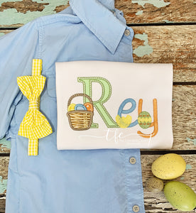 {Boy Spring/Easter Embroidery Name Tee}