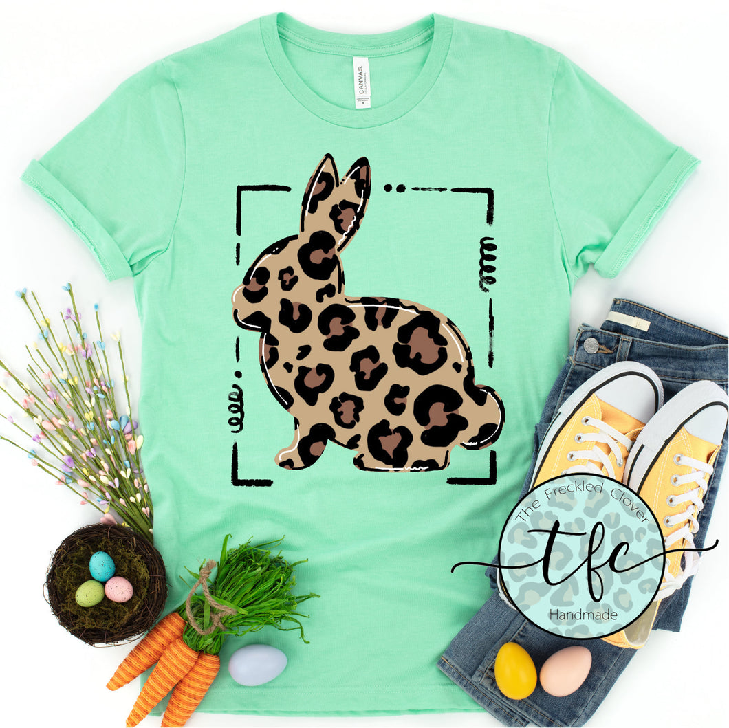 {Leopard Bunny} screen print tee