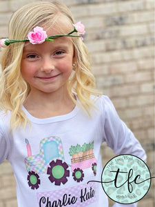 {Easter Tractor} Girl sublimation tee