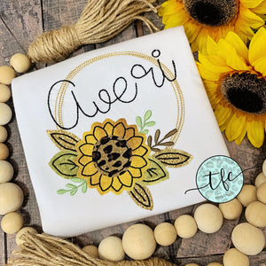 {Fall Name Wreath} applique tee