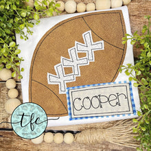 Load image into Gallery viewer, {Football + Name Plate} applique tee