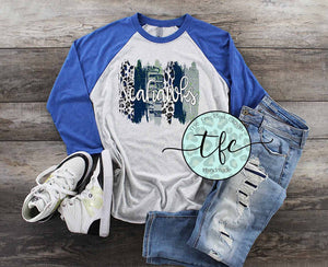 {Seahawks Brushstrokes} screen print tee