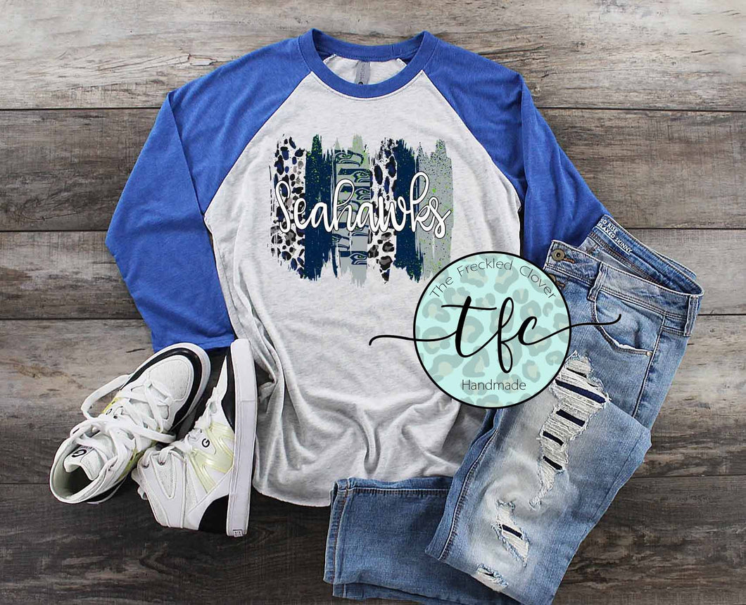 {Seahawks Brushstrokes} screen print tee