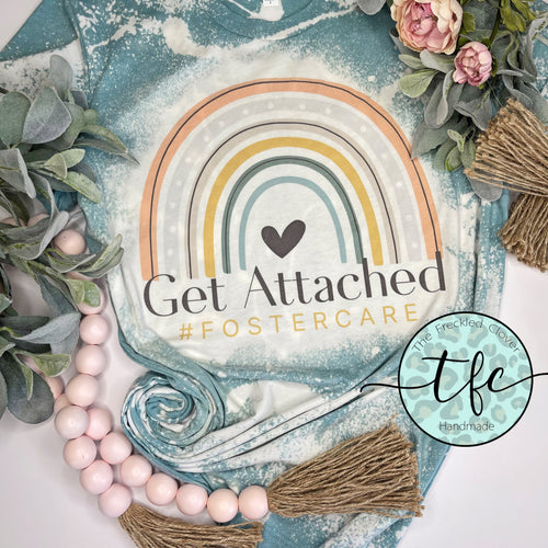 {Get Attached- Foster Care} adult distressed tee