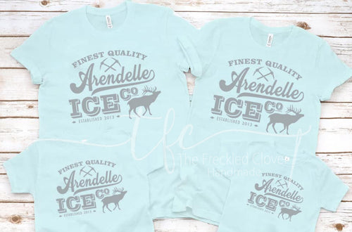 {Arendelle Ice Co.} Adult screen print tee