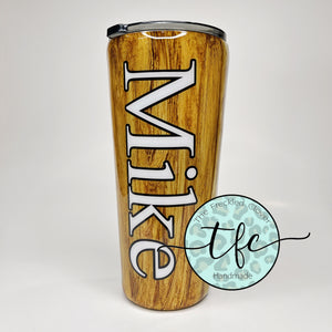 {American Flag Wood Grain} Tumbler