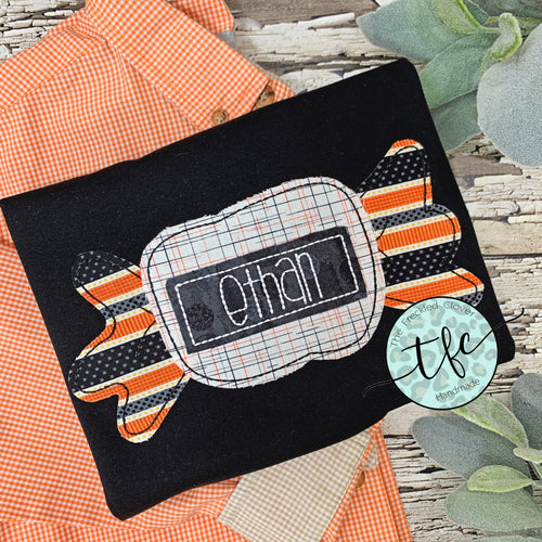 {Halloween Candy} boy's applique tee