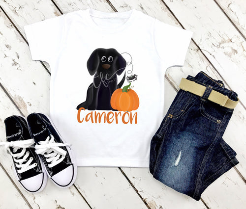 {Halloween Black Lab} boy's sublimation tee