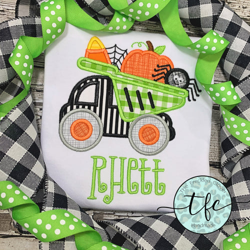 {Halloween Dump Truck} applique tee